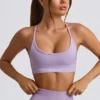 Nahtloser rückenfreier Sport-BH „Super Sculpt“ in zartem Flieder