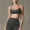 Nahtloser, rückenfreier Super-Sculpt-Sport-BH in Ash
