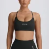 Nahtloser, rückenfreier Super-Sculpt-Sport-BH in Ash