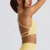 Nahtloser rückenfreier Super-Sculpt-Sport-BH in Buttergelb