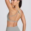 Nahtloser, rückenfreier Super Sculpt-Sport-BH in Grau meliert