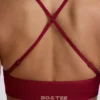 Nahtloser Sport-BH mit gekreuztem Rücken „Super Sculpt“ in Burgunderrot
