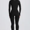 Nahtloser Super Sculpt-Jumpsuit in Schwarz