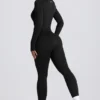 Nahtloser Super Sculpt-Jumpsuit in Schwarz