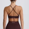 Nahtloser Super Sculpt Sport-BH mit gekreuztem Rücken in Chocolate