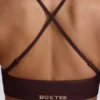 Nahtloser Super Sculpt Sport-BH mit gekreuztem Rücken in Chocolate