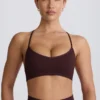 Nahtloser Super Sculpt Sport-BH mit gekreuztem Rücken in Chocolate