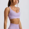 Nahtloser Super-Sculpt-Sport-BH mit gekreuztem Rücken in zartem Lila