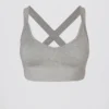 Nahtloser Super Sculpt Sport-BH mit gekreuzten Trägern in Grau meliert
