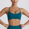 Nahtloser Super Sculpt Sport-BH mit gekreuzten Trägern in Teal