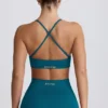 Nahtloser Super Sculpt Sport-BH mit gekreuzten Trägern in Teal