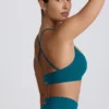 Nahtloser Super Sculpt Sport-BH mit gekreuzten Trägern in Teal
