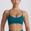 Nahtloser Super Sculpt Sport-BH mit gekreuzten Trägern in Teal