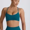 Nahtloser Super Sculpt Sport-BH mit gekreuzten Trägern in Teal