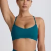 Nahtloser Super Sculpt Sport-BH mit gekreuzten Trägern in Teal