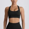 Nahtloser Super Sculpt T-Back-Sport-BH in Schwarz Nahtloser Super Sculpt T-Back-Sport-BH in Schwarz