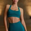 Nahtloser Super Sculpt T-Back-Sport-BH in Teal Nahtloser Super Sculpt T-Back-Sport-BH in Teal