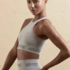 Nahtloses Crop-Top mit Racerback in Silber Nahtloses Crop-Top mit Racerback in Silber