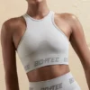 Nahtloses Crop-Top mit Racerback in Silber Nahtloses Crop-Top mit Racerback in Silber