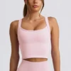 Nahtloses Longline-Oberteil „Super Sculpt“ in Puderrosa Nahtloses Longline-Oberteil „Super Sculpt“ in Puderrosa