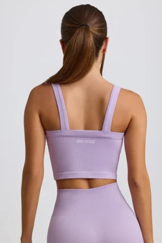 Nahtloses Super Sculpt Longline-Trägeroberteil in Soft Lilac