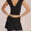 Evelique Mid-Rise Skort in Schwarz