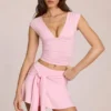 Evelique Mid-Rise Skort in Blossom Pink
