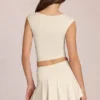 Evelique Mid-Rise Skort in Ivory