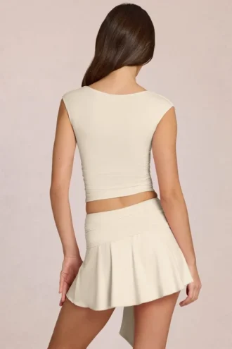 Nalia Modal-Plunge-Oberteil in Ivory