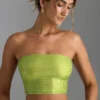 Nanaka Bandeau-Oberteil mit verzierten Trägern in Birnengrün Nanaka Bandeau-Oberteil mit verzierten Trägern in Birnengrün