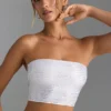 Nanaka Bandeau-Oberteil mit Verzierungen und Rückenriemen in Weiß Nanaka Bandeau-Oberteil mit Verzierungen und Rückenriemen in Weiß