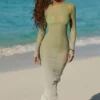 Naura Transparentes Maxikleid mit offenem Rücken in Olivgrün Naura Transparentes Maxikleid mit offenem Rücken in Olivgrün