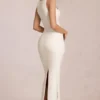 Nayeli Maxikleid mit quadratischem Ausschnitt und Bindebändern in Elfenbein Nayeli Maxikleid mit quadratischem Ausschnitt und Bindebändern in Elfenbein