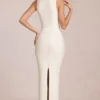 Nayeli Maxikleid mit quadratischem Ausschnitt und Bindebändern in Elfenbein Nayeli Maxikleid mit quadratischem Ausschnitt und Bindebändern in Elfenbein
