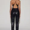 Nemyra-Hose aus Kunstkrokodilleder mit geradem Bein in Schwarz Nemyra-Hose aus Kunstkrokodilleder mit geradem Bein in Schwarz