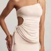 Nerina Strukturiertes Jersey-One-Shoulder-Oberteil in Weiß Nerina Strukturiertes Jersey-One-Shoulder-Oberteil in Weiß
