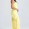 Nevali Bandeau-Maxikleid mit Rüschenbesatz in Zitronensorbet Nevali Bandeau-Maxikleid mit Rüschenbesatz in Zitronensorbet
