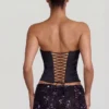 Nevara Embellished Mid-Rise Thigh-Split Maxi Rock in Black Purple Nevara Embellished Mid-Rise Thigh-Split Maxi Rock in Black Purple