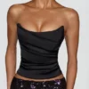 Nevara Embellished Mid-Rise Thigh-Split Maxi Rock in Black Purple Nevara Embellished Mid-Rise Thigh-Split Maxi Rock in Black Purple