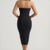 Nika Cut-Out-Halterneck-Bodycon-Midaxi-Kleid in Schwarz