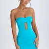 Nikko Cut-Out-Bandeau-Bodycon-Minikleid in Türkis Nikko Cut-Out-Bandeau-Bodycon-Minikleid in Türkis