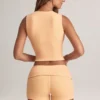 Nina Modal-Shorts mit Umschlag und mittlerer Leibhöhe in Pfirsich Nina Modal-Shorts mit Umschlag und mittlerer Leibhöhe in Pfirsich