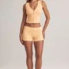 Nina Modal-Shorts mit Umschlag und mittlerer Leibhöhe in Pfirsich Nina Modal-Shorts mit Umschlag und mittlerer Leibhöhe in Pfirsich
