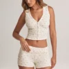 Nina Modal-Shorts mit Umschlagbund und mittlerer Leibhöhe im Blumenmuster Nina Modal-Shorts mit Umschlagbund und mittlerer Leibhöhe im Blumenmuster