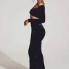 Nixie Velvet Mid-Rise Maxi-Rock in Jet Black Nixie Velvet Mid-Rise Maxi-Rock in Jet Black