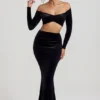 Nixie Velvet Mid-Rise Maxi-Rock in Jet Black Nixie Velvet Mid-Rise Maxi-Rock in Jet Black