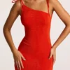 Noelia Maxikleid aus strukturiertem Jersey mit offenem Rücken in Fiery Red Noelia Maxikleid aus strukturiertem Jersey mit offenem Rücken in Fiery Red