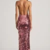 Nolira Maxikleid mit Paillettenverzierung und Neckholder-Ausschnitt in Rosa Nolira Maxikleid mit Paillettenverzierung und Neckholder-Ausschnitt in Rosa