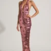 Nolira Maxikleid mit Paillettenverzierung und Neckholder-Ausschnitt in Rosa Nolira Maxikleid mit Paillettenverzierung und Neckholder-Ausschnitt in Rosa