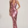 Nolira Maxikleid mit Paillettenverzierung und Neckholder-Ausschnitt in Rosa Nolira Maxikleid mit Paillettenverzierung und Neckholder-Ausschnitt in Rosa